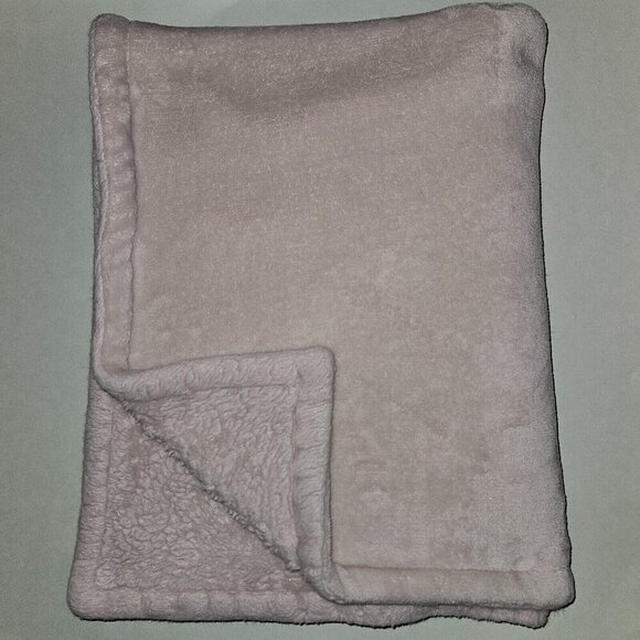 Solid Pale Dusty Pink Thick Fleece Sherpa Baby Blanket SOFT 30x36 - Picture 1 of 5
